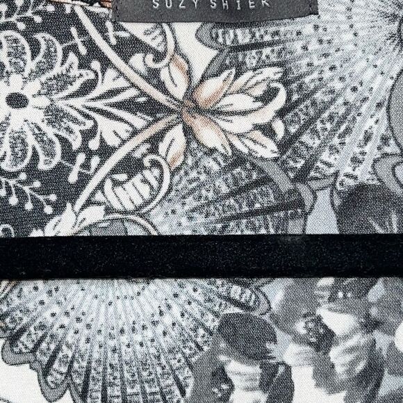 Suzy Shier Floral V Neck True Wrap Midi Dress Womens Sz L - Picture 3 of 4